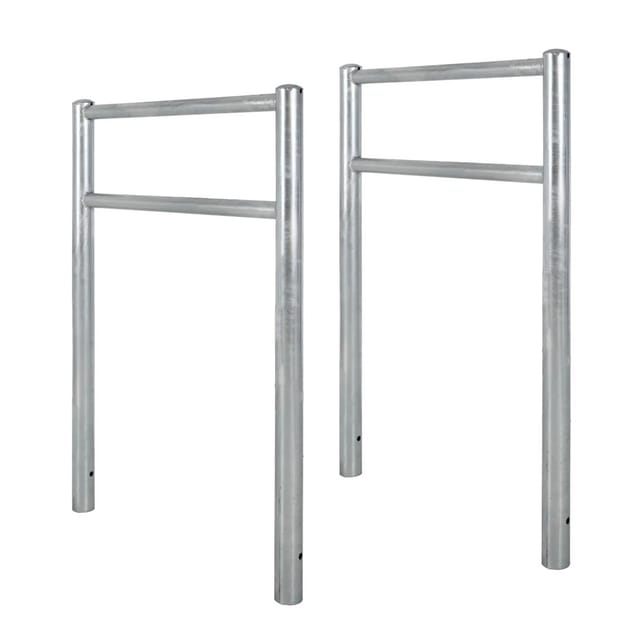 TRUTZHOLM 2x Fahrradanlehnbügel Mit Knieholm 115x75 cm Stahl Durchmesser 60 mm Typ H