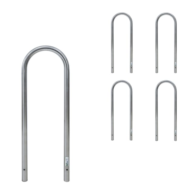 TRUTZHOLM 5x Fahrradanlehnbügel 115 x 41 cm Edelstahl Durchmesser 49 mm Grau Typ U