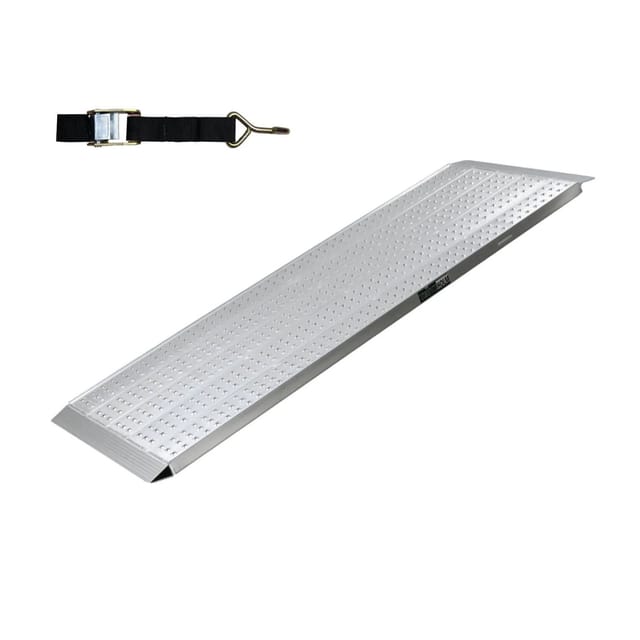 TRUTZHOLM 1 x Auffahrrampe Leichte Ausführung 200 x 70 cm Traglast 270kg Alu Grau Profiliert