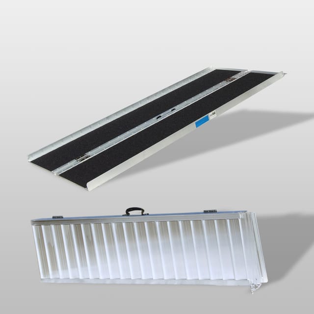 TRUTZHOLM Rollstuhlrampe Klappbar 184 cm Traglast 272 kg Alu Grau Schwarz Beschichtet