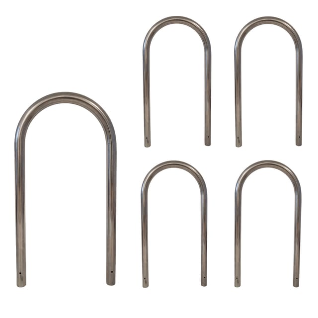TRUTZHOLM 5x Fahrradanlehnbügel 115 x 58 cm Edelstahl Durchmesser 60 mm Typ U