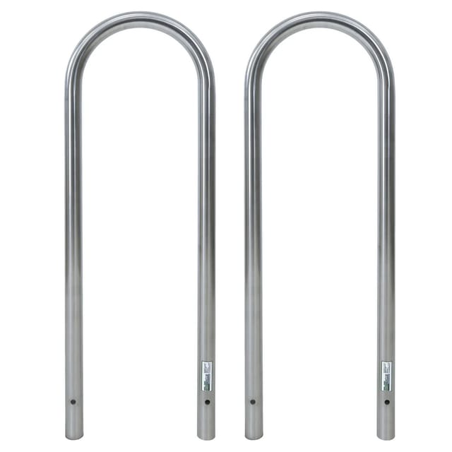 TRUTZHOLM 2x Fahrradanlehnbügel 115 x 41 cm Edelstahl Durchmesser 49 mm Grau Typ U
