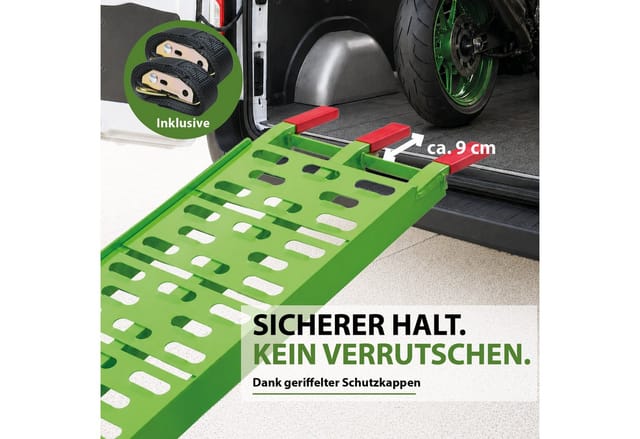 TRUTZHOLM 2x Auffahrrampe Klappbar 228 cm Traglast 680 kg Grün