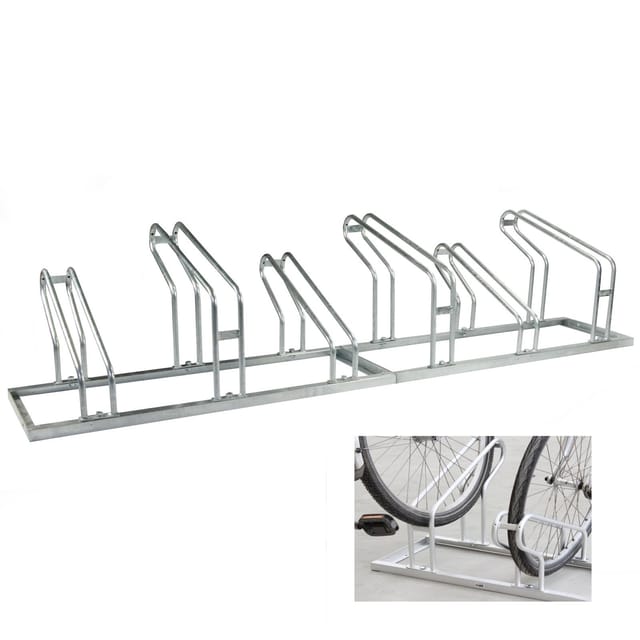 TRUTZHOLM Fahrradständer Für 6 Fahrräder Höhenversetzt 210 x 45 cm Stahl