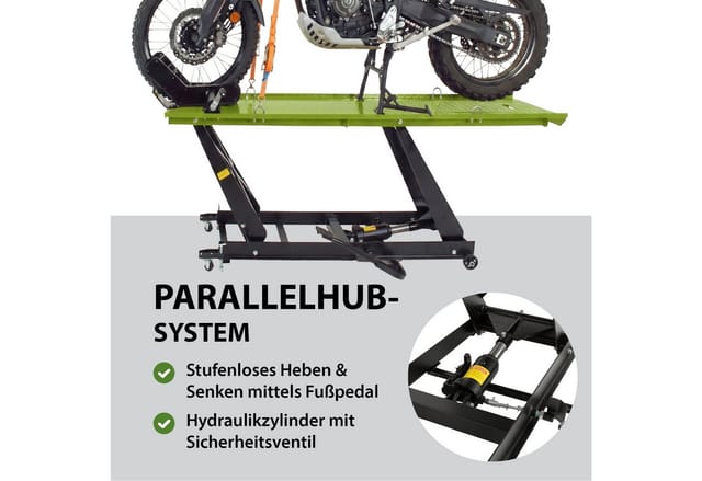 TRUTZHOLM Motorradhebebühne Hydraulisch 450kg Breite 55cm Schwarz Grün