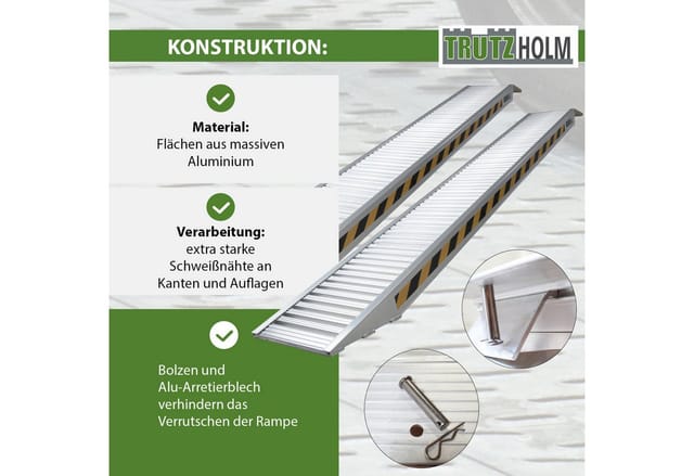 TRUTZHOLM 2x Schwerlastrampen 265 cm Traglast 3300kg Paar