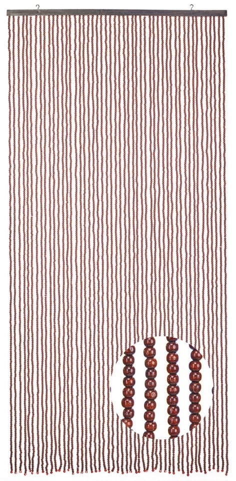 Kobolo Türvorhang Perlenvorhang CHOCO Holzperlen 50 Stränge 100x210cm