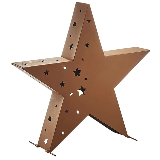 Kobolo Kerzenhalter Teelichthalter Laterne Deko STAR Rostoptik XL