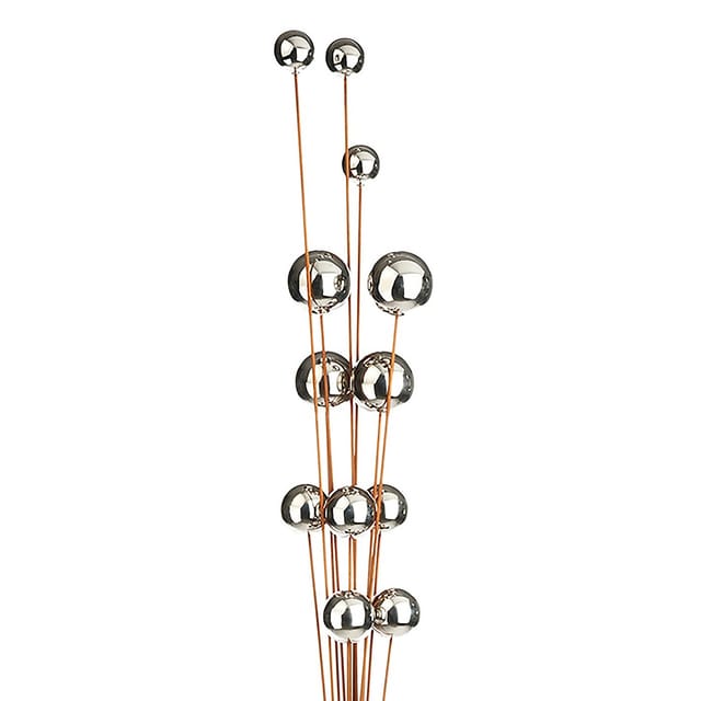 Kobolo Dekostecker Gartenstecker BOULES H209 cm mit 12 Edelstahlkugeln Rostoptik