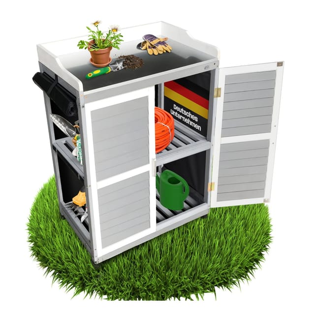 Coemo Gartenschrank Lola aus Holz mit Verzinkter Arbeitsplatte