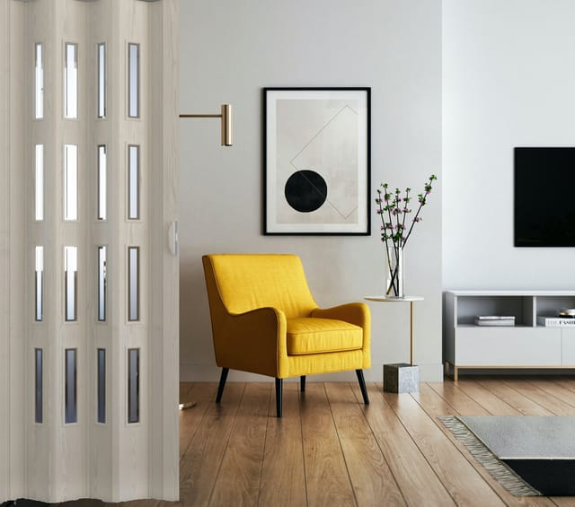 Forte Premium Kunststoff Falttür Luciana mit 3 D 4 Fenster Weiß