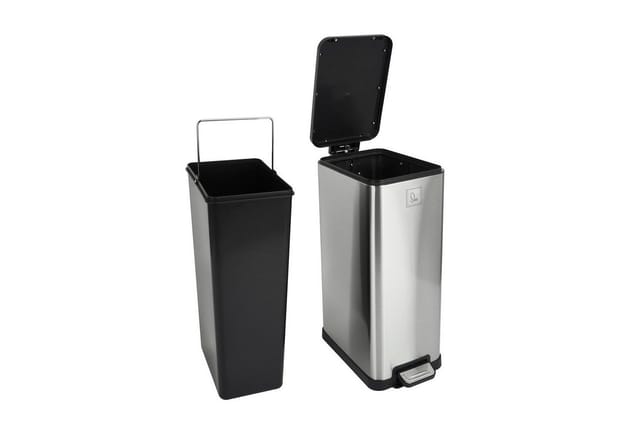 Svita STM18 Mülleimer Treteimer 18l Mit Inneneimer Softclose-Deckel Silber