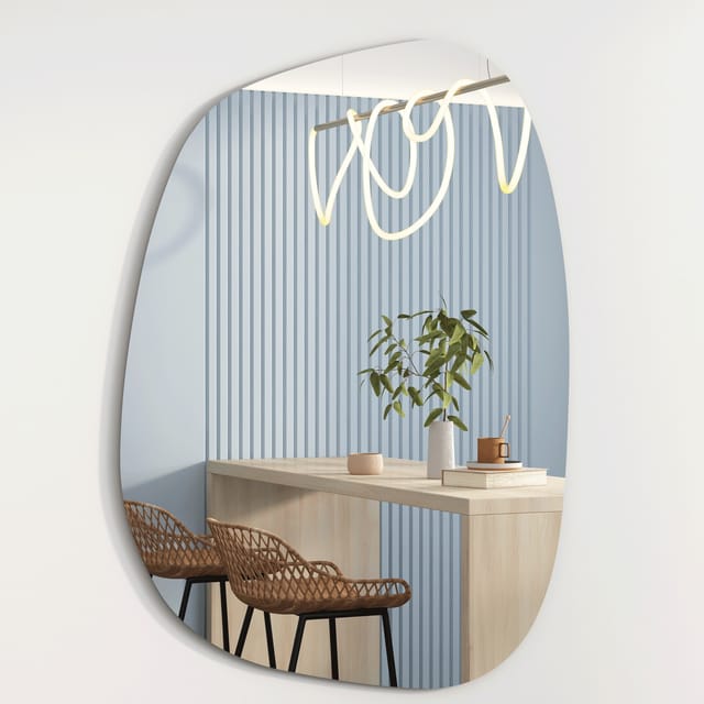 Albatros Designerspiegel Oval Asymmetrisch Wandspiegel 75cm x 55cm