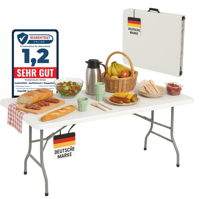Albatros Buffettisch Klapptisch Weiß