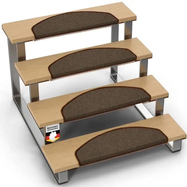 KARAT Stufenmatte London Pro Halbrund Braun 25 x 65 cm 15er-Set