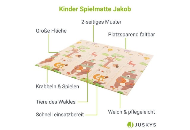 Juskys Kinder Spielmatte Jakob 180 x 200 cm