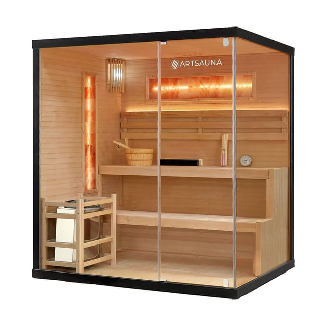 Artsauna Traditionelle Sauna Vantaa 175 x 140 cm mit 8 kW Saunaofen