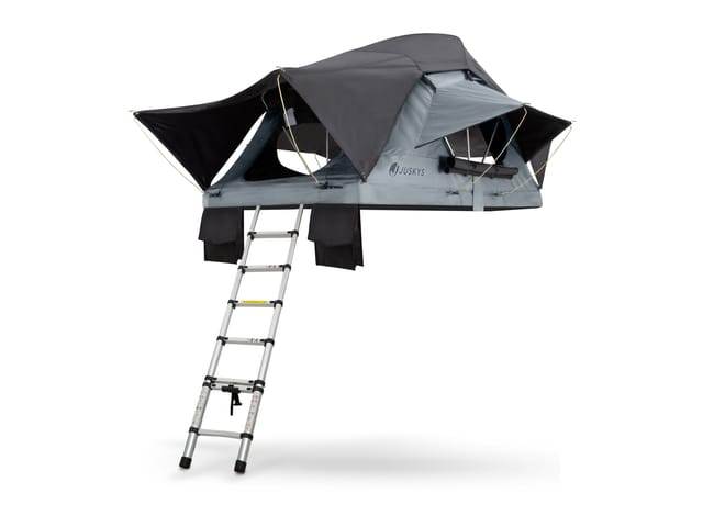 JUSKYS Autodachzelt Lago 140 x 240 cm (Schwarz / Grau)