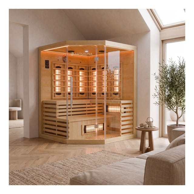 Artsauna Infrarotkabine Kiruna150 mit Dual Technologie und Hemlockholz