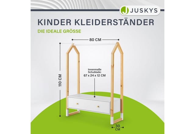 Juskys Kinder Kleiderständer Filla Mit Großer Schublade