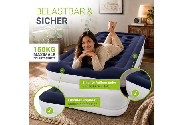 Juskys Luftbett Sapri M Blau Weiß