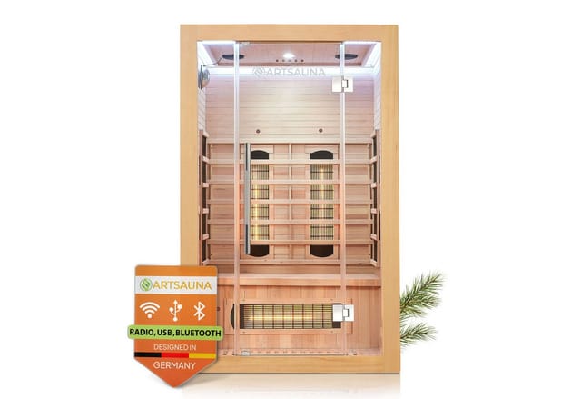 Artsauna Infrarotkabine Kiruna120 mit Dual Technologie und Hemlockholz