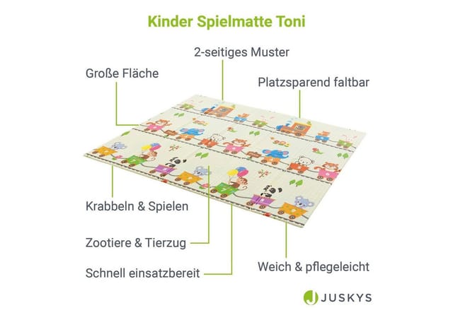 Juskys Kinder Spielmatte Toni 180 x 200 cm