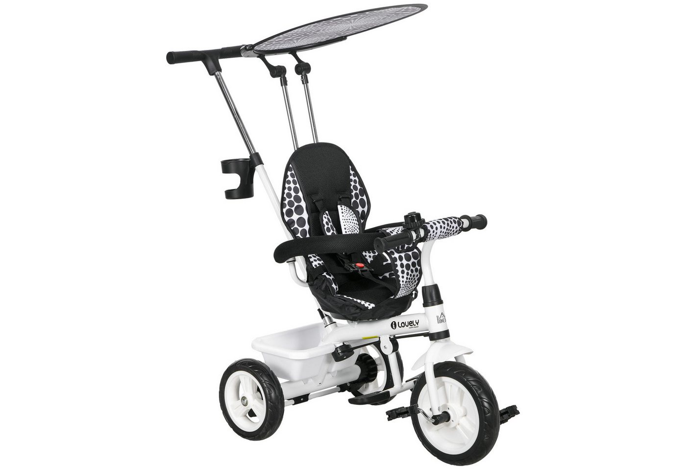 HOMCOM 6-in-1 Dreirad mit Schubstange Abnehmbarem Sonnendach Verstellbar Bild 2