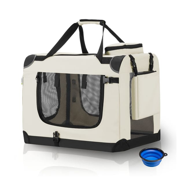 Juskys Faltbare Hundetransportbox Lassie XL Beige
