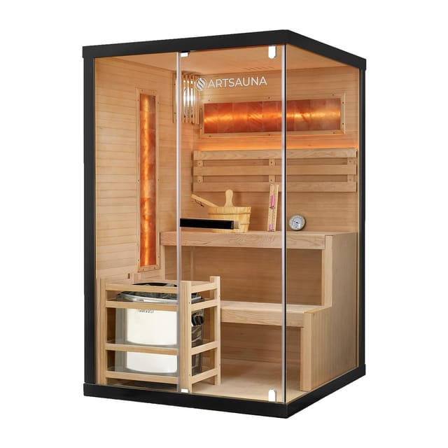 Artsauna Traditionelle Sauna Vantaa 120 x 120 cm mit 3,5 kW Saunaofen