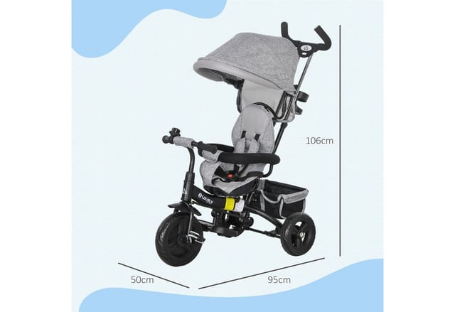 HOMCOM 6-in-1 Dreirad mit Abnehmbarem Sonnendach