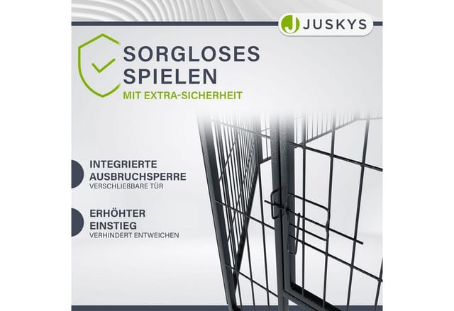 Juskys Welpenauslauf aus Metall 80 x 60 cm 8 Teilig