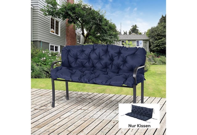 Outsunny Sitzkissen für Draußen Polyester Schaumstoff Blau 98L x 150B x 8T cm