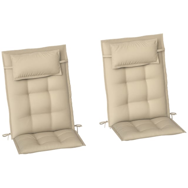 Outsunny Sitzkissen-Set für Draußen Polyester Beige 116L x 50B x 5H cm