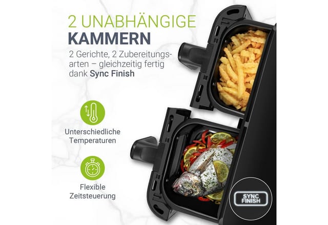 Juskys 2 Zonen Heißluftfritteuse 9L