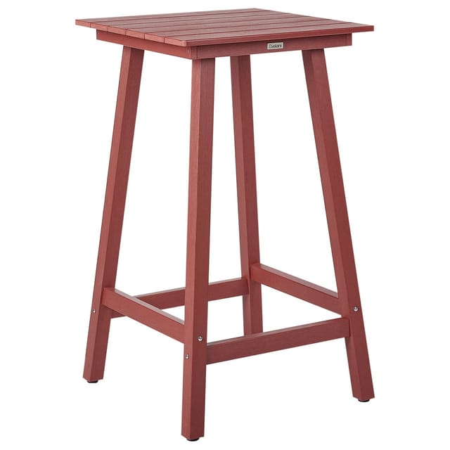 Beliani Gartentisch ADIRONDACK Dunkelrot 60x59x103