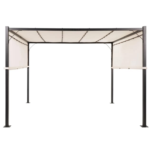 Beliani Garten-Pergola PARGA Beige Schwarz 310x310x215
