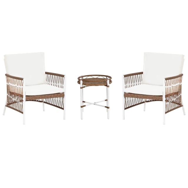 Beliani Bistro Set LEVICO Weiss Braun