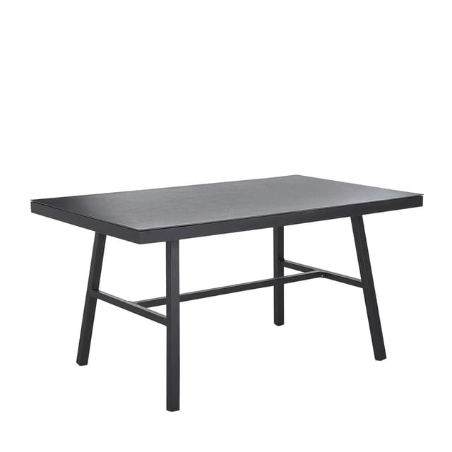 Beliani Gartentisch CANETTO Schwarz 150x90x76