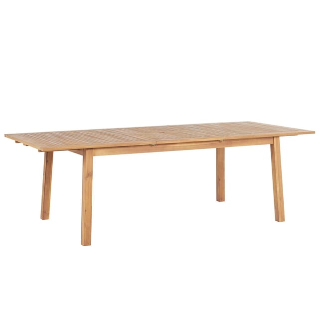Beliani Gartentisch CESANA Heller Holzfarbton 180x100x75