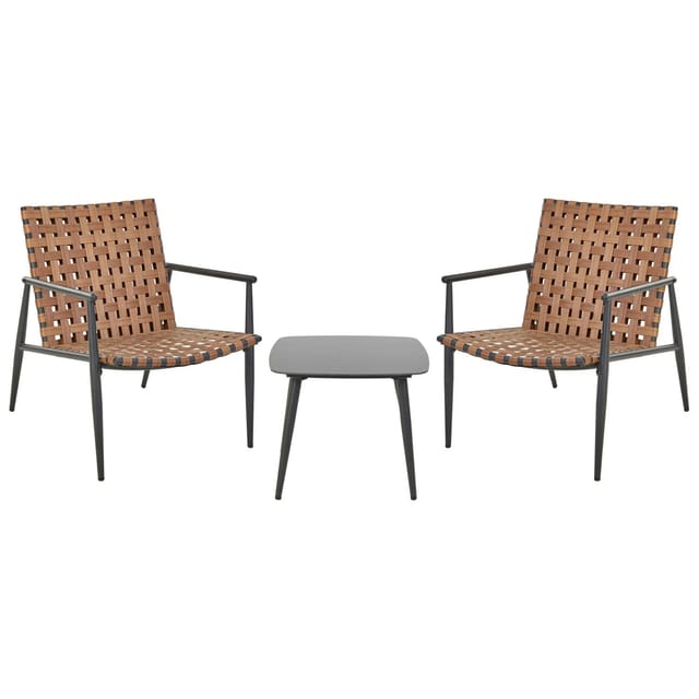 Beliani Bistro Set ZIRIA Braun Schwarz