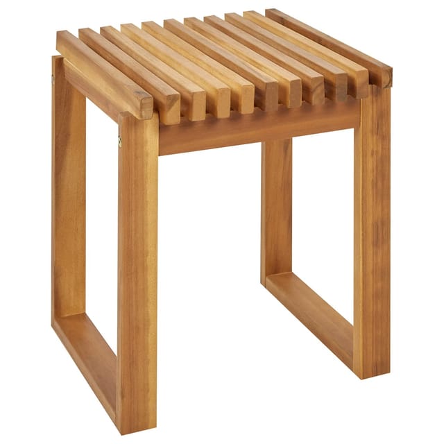 Beliani Gartentisch BELLANO Heller Holzfarbton 35x40x44