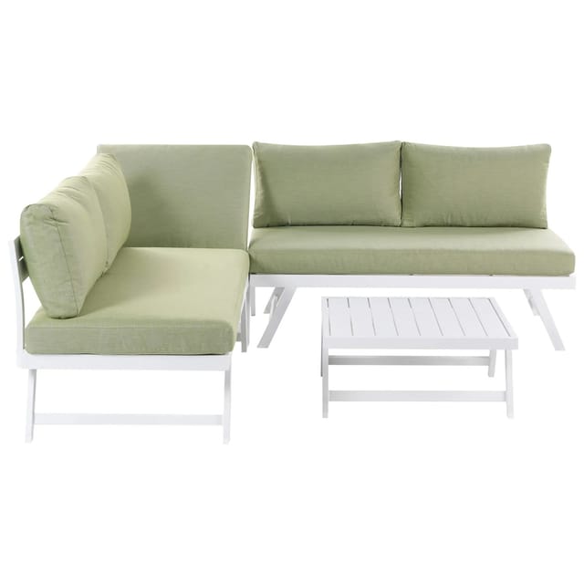 Beliani Lounge Set COCCORINO Grün Weiss