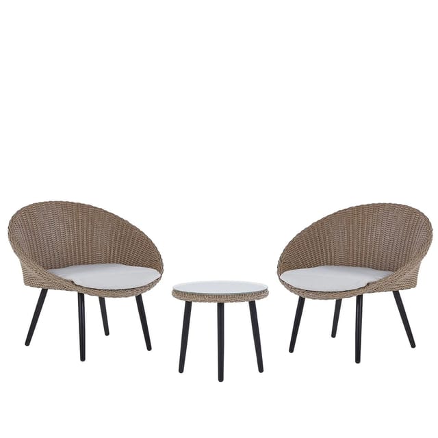 Beliani Bistro Set ORTIGIA Hellbeige 70x82x75