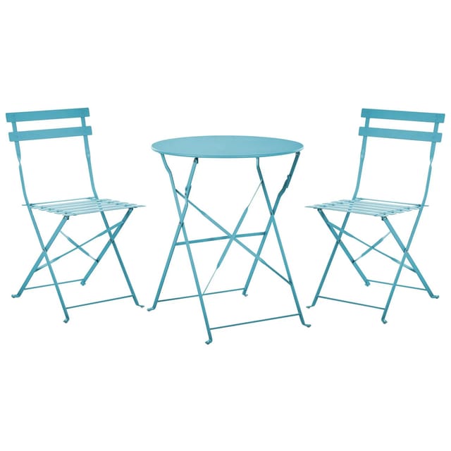 Beliani Bistro Set FIORI Seeblau