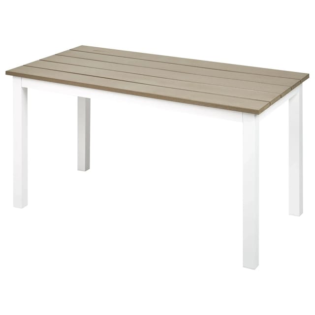 Beliani Gartentisch MESSINA Heller Holzfarbton Weiss 100x52x50