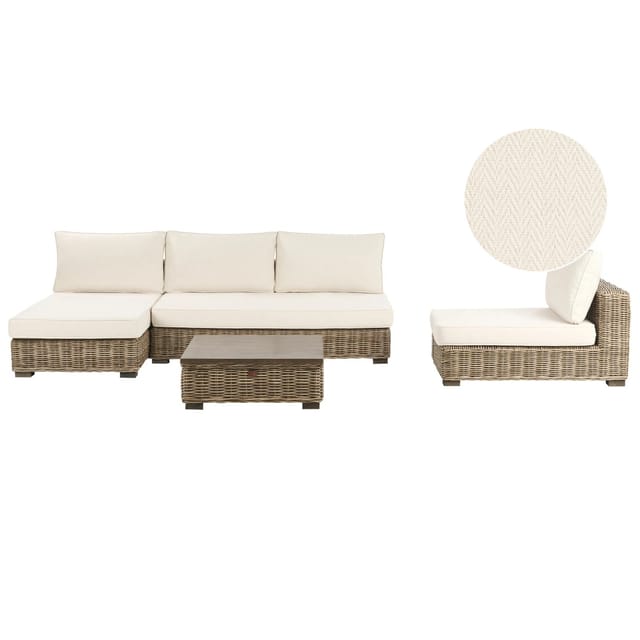 Beliani Lounge Set VARALLO Cremeweiß