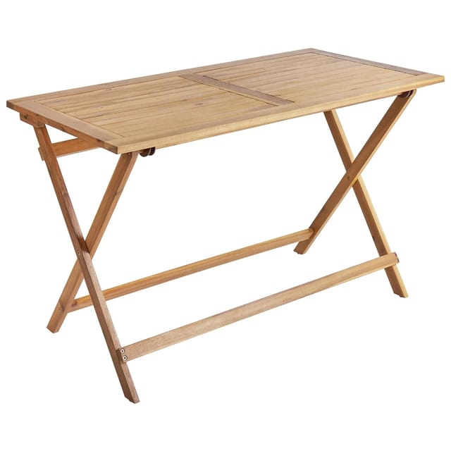 Beliani Gartentisch PROSSEDI Heller Holzfarbton 120x60x75