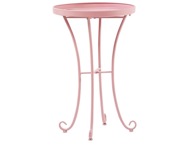 Beliani Runder Tisch CAVINIA Rosa 40x40x64