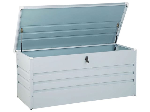 Beliani Truhe CEBROSA Hellgrau 62x132x64
